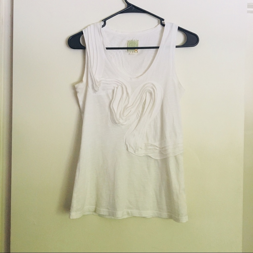 Anthropologie little yellow button top size S